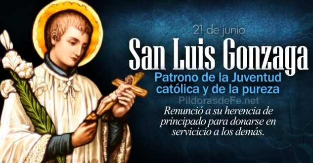 San Luis Gonzaga. Patrono de la juventud católica y de la pureza